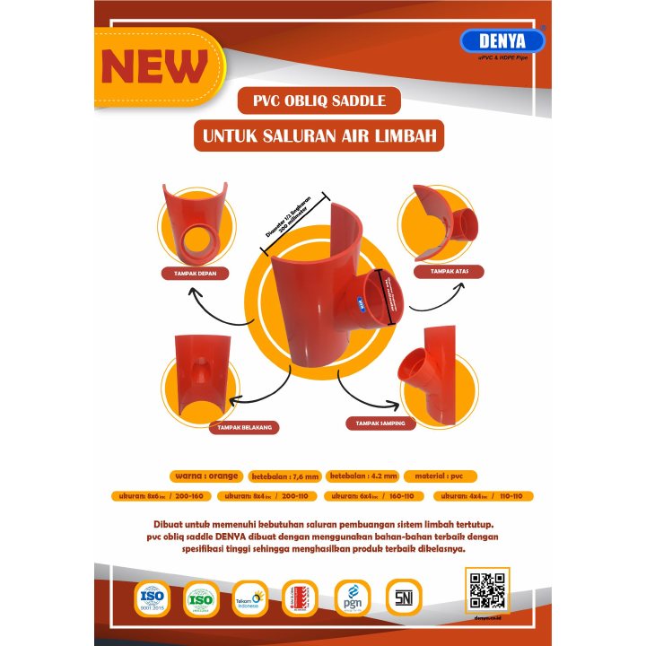 Sampul PVC Oblique Saddle DENYA