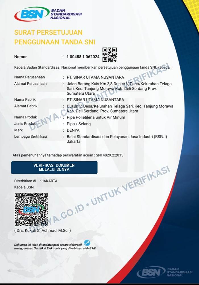 Preview surat persetujuan penggunaan tanda SNI untuk pipa HDPE DENYA